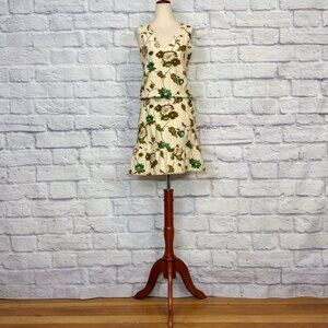 Abahouse Devinette Ivory Floral Blouson Mini Dress